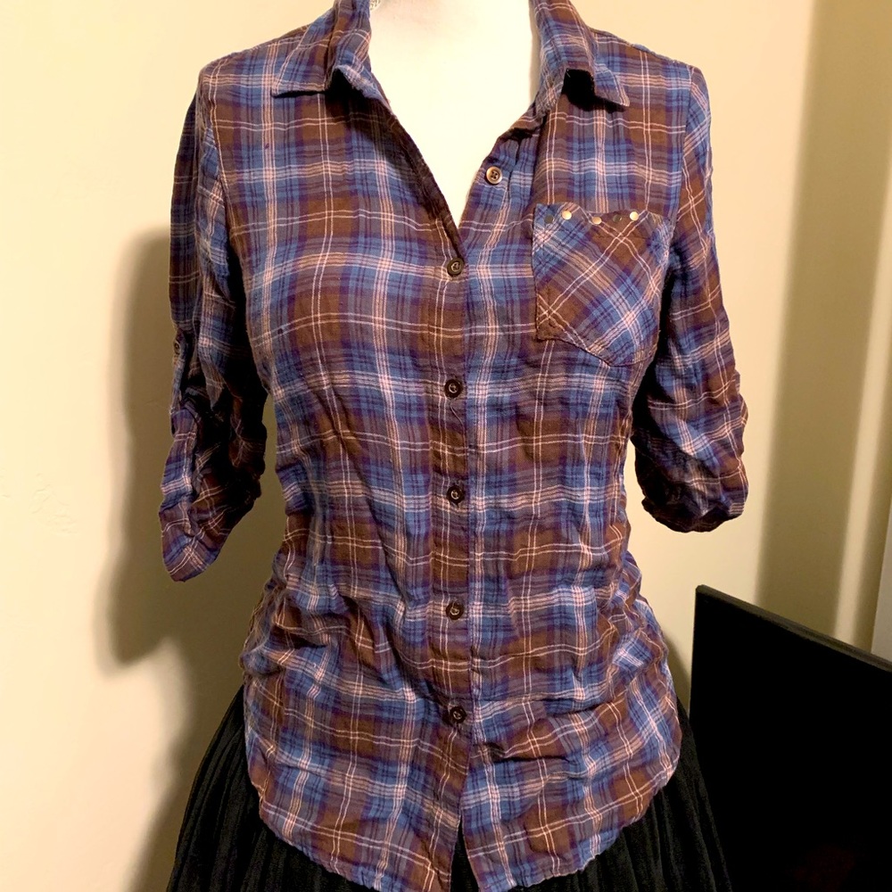 Cute plaid top size L